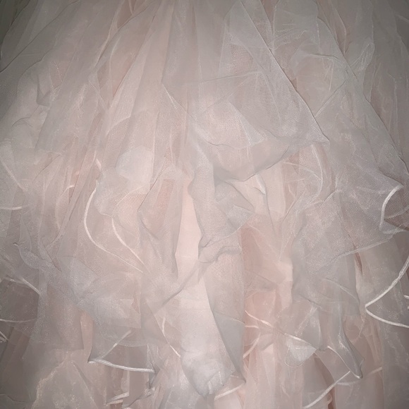 Oleg Cassini Strapless Ruffled Skirt Wedding Dress - Picture 6 of 11